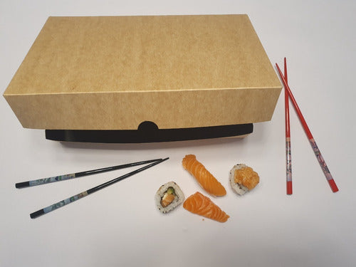 Medium Rustic Sushi Box 20-24 Pieces, 50 Units Int./Ext. Lam 1