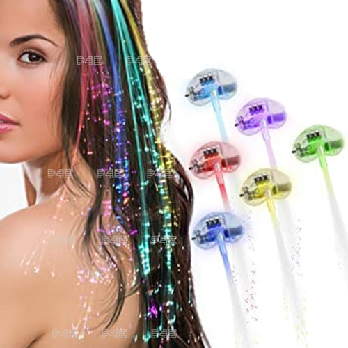 Extensiones Pelo Luminosa Led Colores Surtidos Cotillon X 5u 0