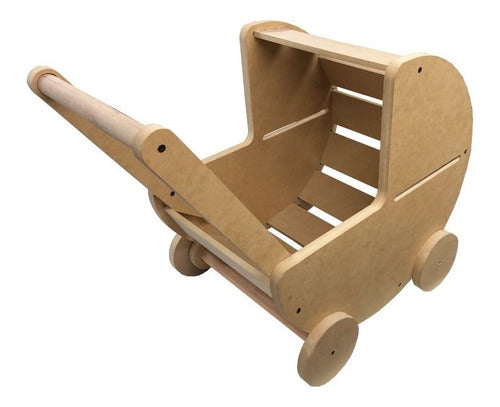 Lomas Pino Carrito Cochecito De Muñecas De Madera - Montessori Pikler 0