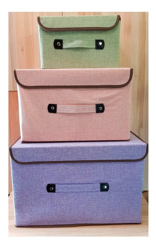 Home Basics Organizer Storage Box in Linen Fabric 45x30 6