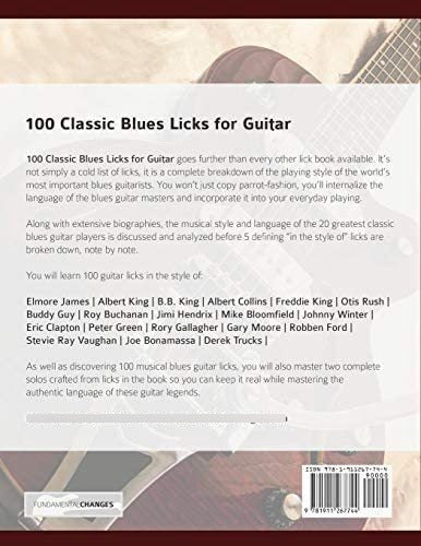 OEM Libro 100 Classic Blues Licks for Guitar En Ingles 1