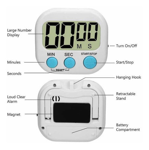 Kitchen Timer with Alarm and Magnet - Digital Cooking Stopwatch 9