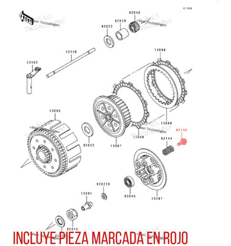 Kawasaki Tornillo Sujeta Centro Embrague Kx 250 Juego X 6 2