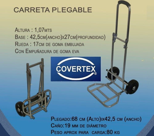 Carro Plegable Zorra Carga Portátil Equipaje Mudanza 80 Kg 4