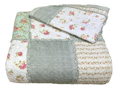 King Size Patchwork Quilt Bedspread with Pillow Shams 17