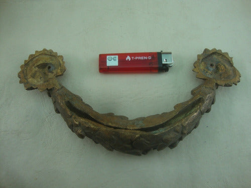 Antiguo Aplique Mueble Bronce 24,1 X 11,7 X 3,7 - 870 Grs 4