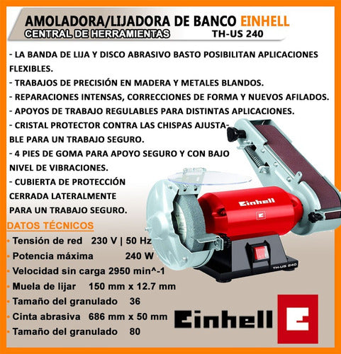 Einhell TH-US 240 Bench Grinder and Belt Sander 5