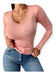 Basic Long Sleeve T-shirt with Lace Detail on V-neck 20