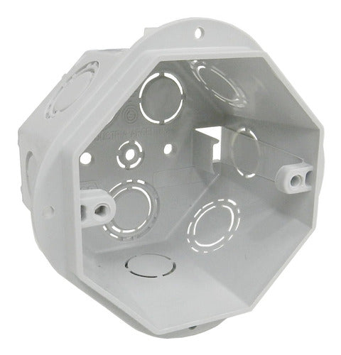 Genrod Octagonal Large Flush Box 9x9cm PVC 10x5 X50u 0