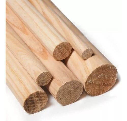 Set of 3 Round Pine Wood Dowels 4mm Cylindrical Lathes 0