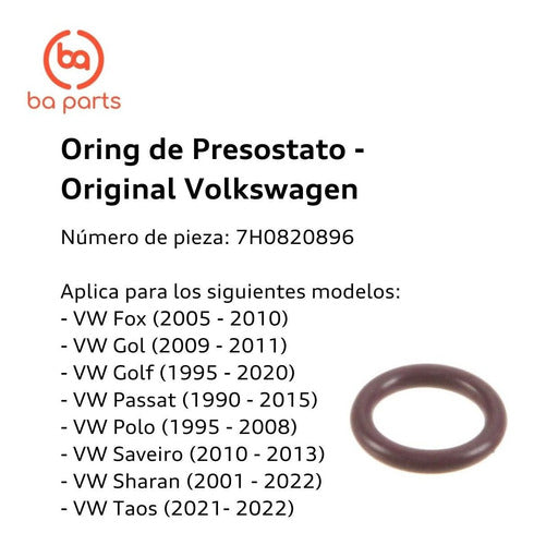 Oring De Presostato Vw Fox Golf Passat Polo T-cross Sharan 2 1