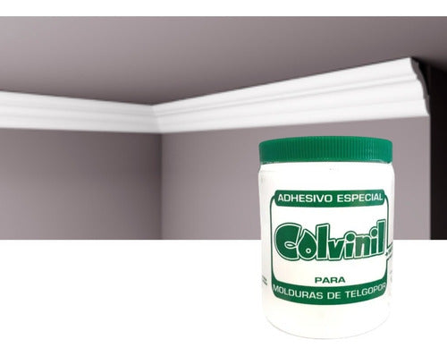 Maropor Kit of 8 Interior Ceiling Mouldings M35 + Adhesive 1