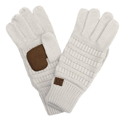 ScarvesMe Soft Solid Color Knit Gloves (Ivory) 0