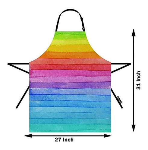 Moslion Rainbow Delantal 31x27 Pulgadas Lgbt Geometric Summe 1