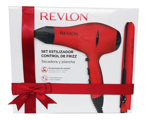 Revlon Hair Dryer + Flat Iron Combo RVDR5230RLA2A Red 0