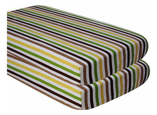 Bacati Cuna Sábanas Ajustables, Mod Stripes Verde/amarillo/c 1