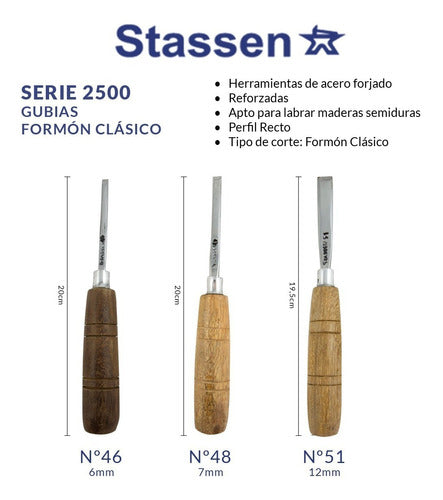 Stassen 3 Professional Chisels Set Series 2500 2