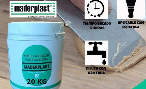 Maderplast Water-Based Wood Filler Natural Color X 20 Kg 2