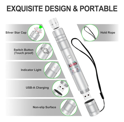 DCLIKRE High Power Green Laser Pointer Rechargeable 4