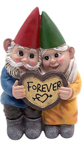 Casal De Gnomos Finlandeses De Jardim-amor Eterno Decorativo 0