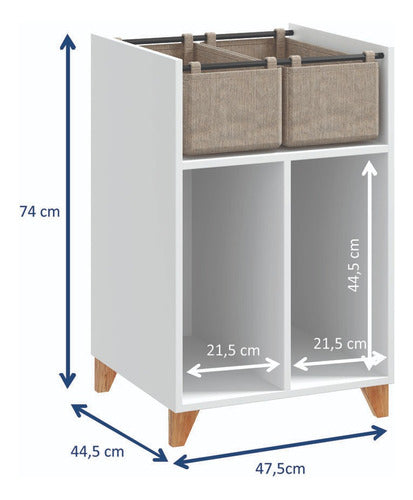 Beout Multi-Use Furniture with Baskets in White - Castro 1