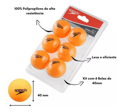 Kit 6 Bolas De Ping Pong Speedo Tenis De Mesa 2