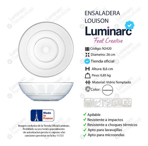 Luminarc Juego Vajilla Luminarc Louison Vidrio Tipo Vintage X13 4