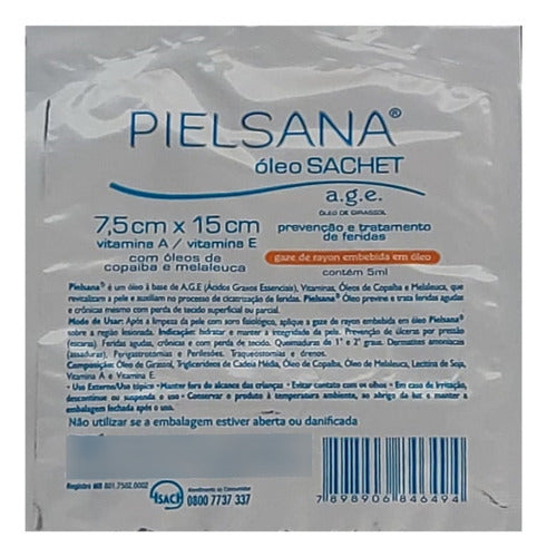 Curativo Pielsana Óleo Sachet Gaze De Rayon 7,5x15 - 20 Unid 1