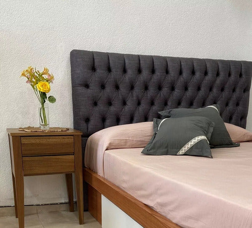 Premium Chenille Tufted Upholstered Headboard for 2-Plaza 140cm Bed 0
