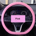 Pink Silicone Steering Wheel Cover + Belts + Gear Lever for Women 2