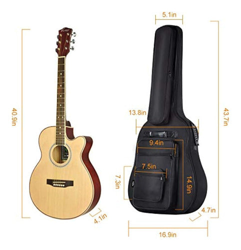 Cahaya 40 41 42 Pulgadas Bolsa De Guitarra Acústica Multibol 3