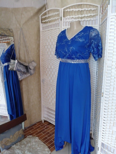 Vestido Azul Con Manga 3