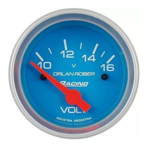 Orlan Rober Voltimetro 12v Celeste Racing 52mm Reloj 324c12v 0