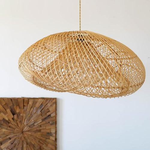 SIO Rattan Lamp Shade Natural Fibers Boho Wicker Design 3