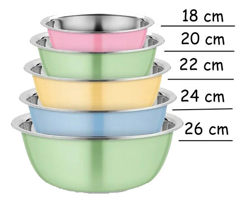 Set of 5 Stainless Steel Mixing Bowls 2