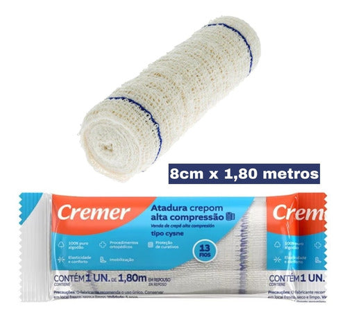 Curativo Atadura De Crepom Cysne Cremer 8cm X 1.80m - 6 Un 1