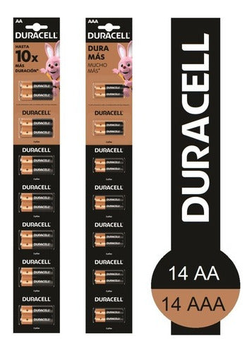 Duracell Alkaline Battery Combo Pack of 14 AA + 14 AAA 0