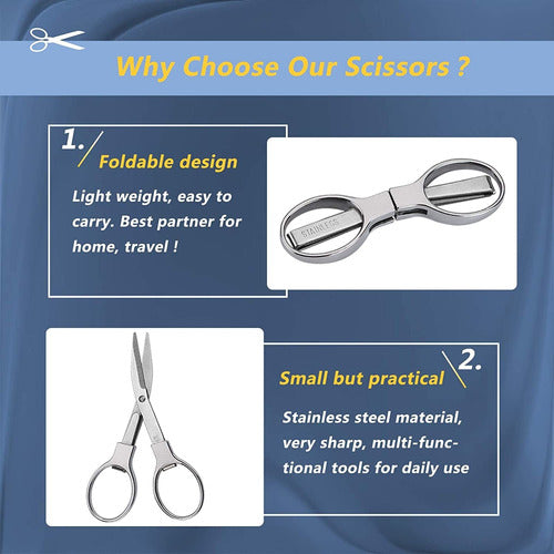 Firiker Office Scissors, Foldable/Stainless Steel/2 Pack 4