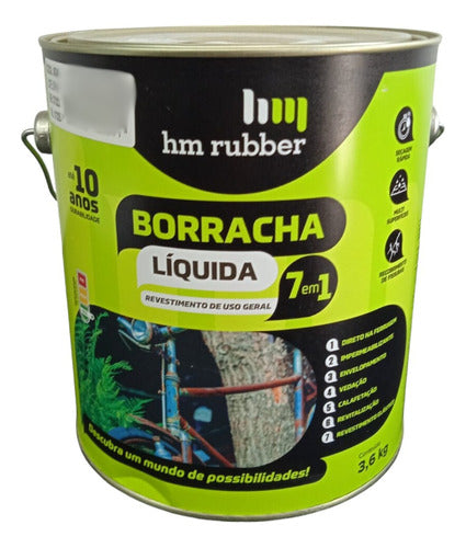 Hm Rubber Goma Liquida 7 En 1 Pintura 3,6kg Gris - Héctor Cardelino 0