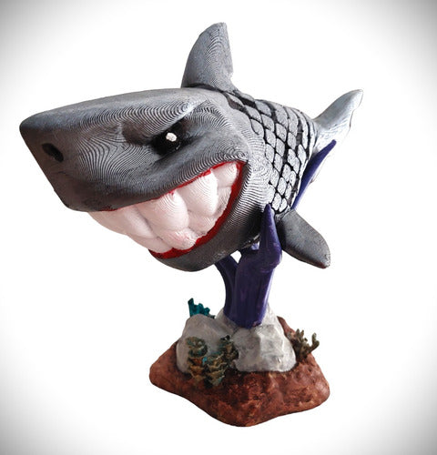 Large Articulated Shark - 3D - With Base 4