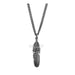 Monkey Jade Men's Feather Pendant Steel Chain Necklace 0