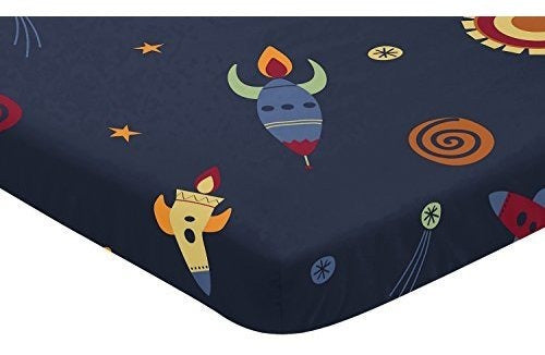 Sweet Jojo Designs Blue Navy Baby Fitted Mini Portable Crib 2