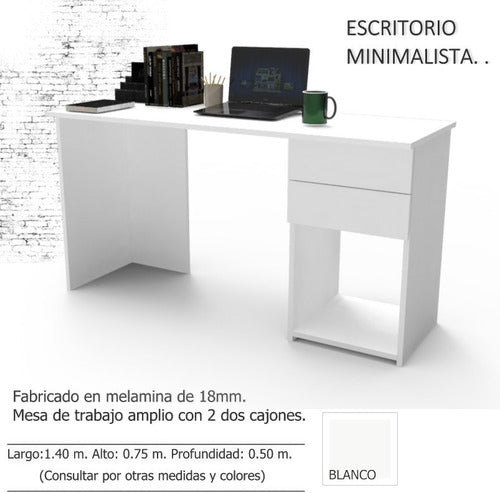 Lineplac PC Desk 140 X 50 With 2 Drawers 1