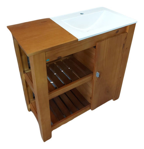 Solid Wood 80cm Vanity with High-Quality Sink for Bathroom 1