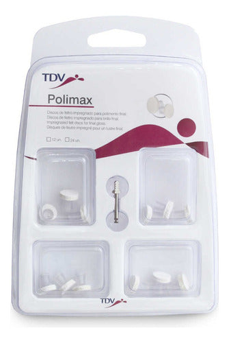 Polimax Felt Polishing Discs Kit X 24u + Tdv Dental Mandrel 0