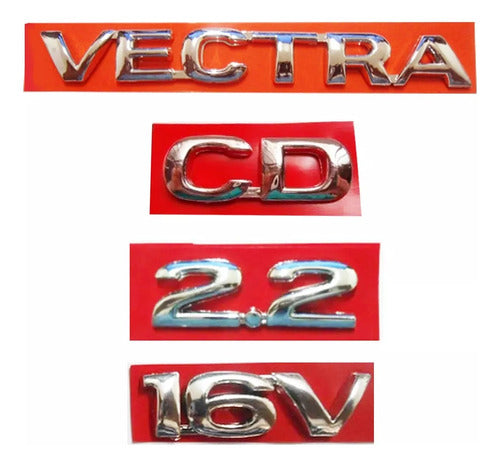 Kit De Emblema P/ Vectra + Cd + 2.2 + 16v 96 /... 0