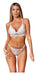 Yarbik Soft Cup Triangle Lace Set with Adjustable Thong 0