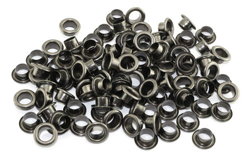 Ruiling 100pcs 5mm Ojales Metal Negro 0