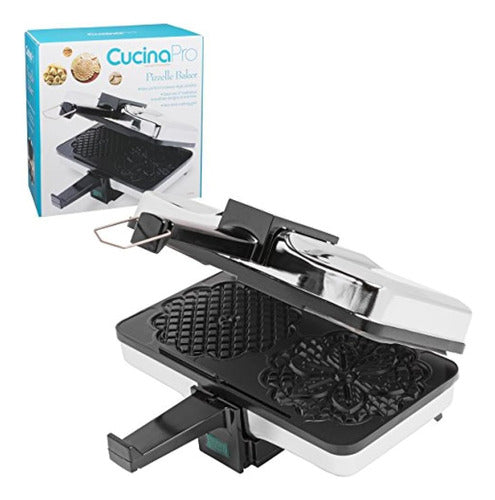 CucinaPro Pizzelle Maker Pulido Eléctrico Pizzelle Baker Press - Makes Two 5-Inch Cookies 0