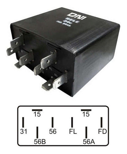 DNI Rele Relay Conmutador De Luces Alta/Baja 24V 8 Terminales 0